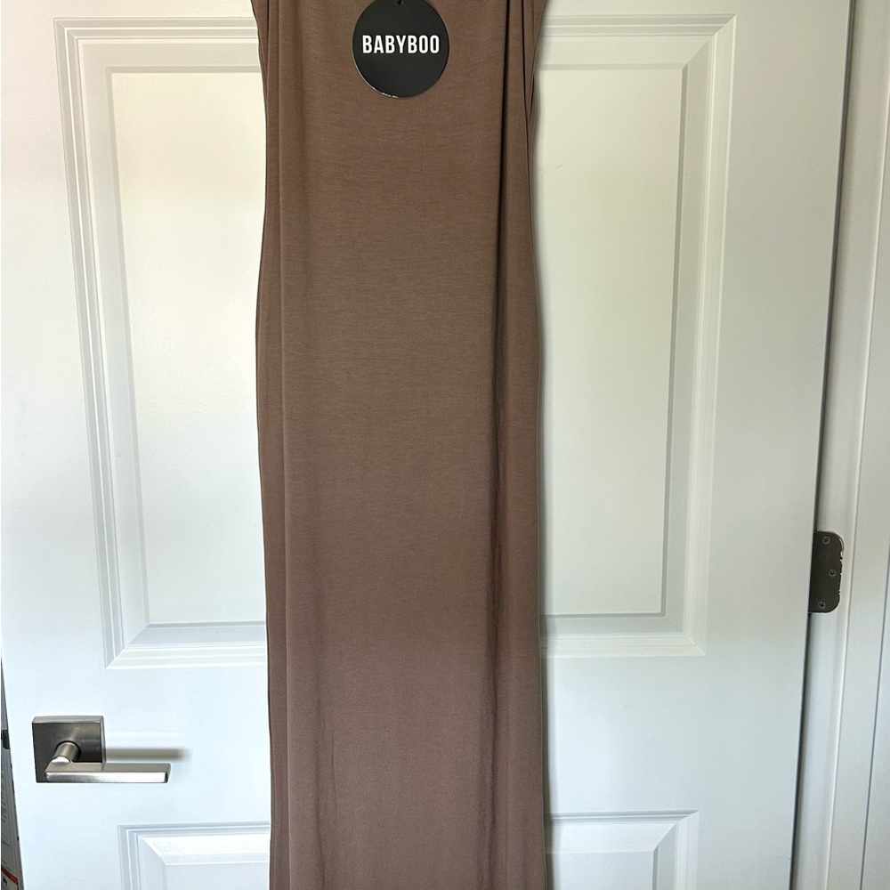 Babyboo Women's Elegant Tan Maxi Dress
